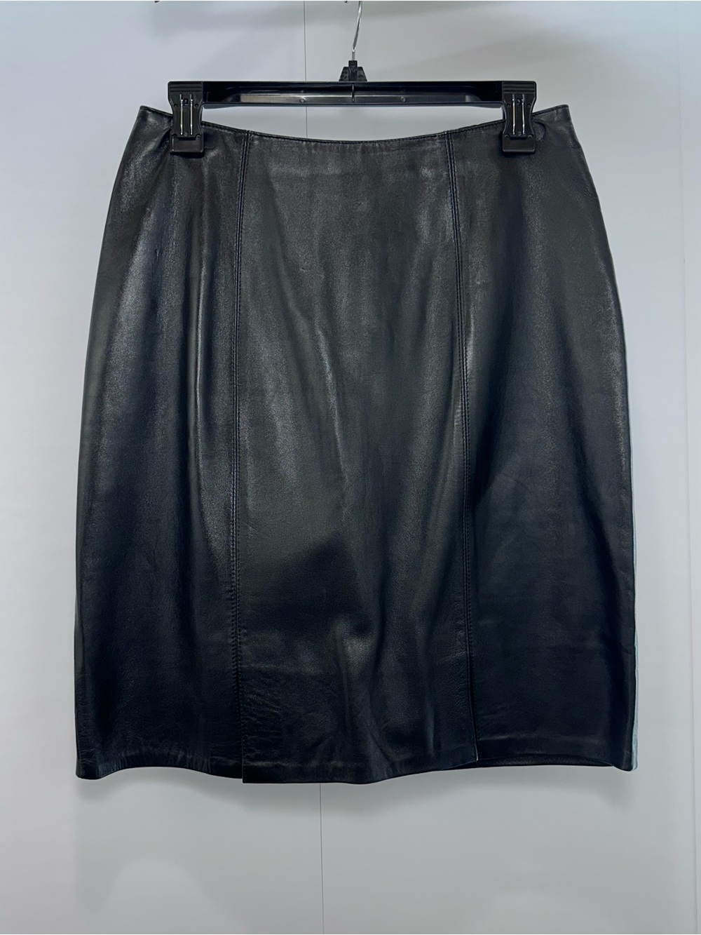Firenze Santa Barbara Women's Black Genuine Leather Mini Skirt